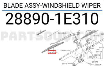 Nissan 288901E310 BLADE ASSY-WINDSHIELD WIPER