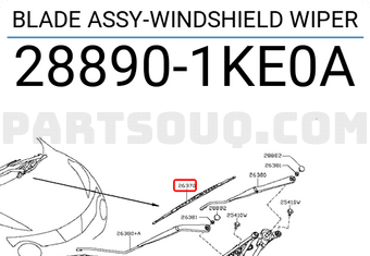 Nissan 288901KE0A BLADE ASSY-WINDSHIELD WIPER