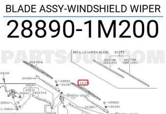 Nissan 288901M200 BLADE ASSY-WINDSHIELD WIPER