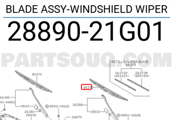 Nissan 2889021G01 BLADE ASSY-WINDSHIELD WIPER