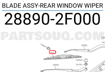 Nissan 288902F000 BLADE ASSY-REAR WINDOW WIPER