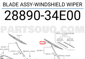 Nissan 2889034E00 BLADE ASSY-WINDSHIELD WIPER