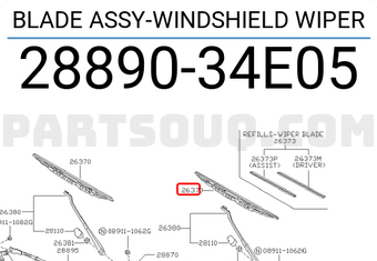 Nissan 2889034E05 BLADE ASSY-WINDSHIELD WIPER