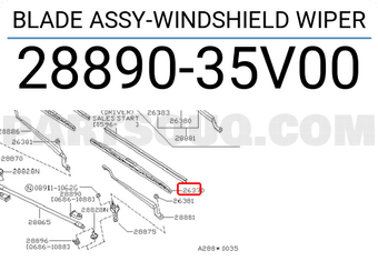 Nissan 2889035V00 BLADE ASSY-WINDSHIELD WIPER