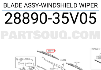 Nissan 2889035V05 BLADE ASSY-WINDSHIELD WIPER