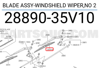 Nissan 2889035V10 BLADE ASSY-WINDSHIELD WIPER,NO 2