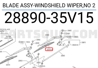 Nissan 2889035V15 BLADE ASSY-WINDSHIELD WIPER,NO 2