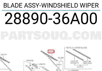 Nissan 2889036A00 BLADE ASSY-WINDSHIELD WIPER