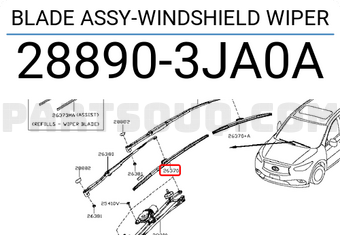 Nissan 288903JA0A BLADE ASSY-WINDSHIELD WIPER