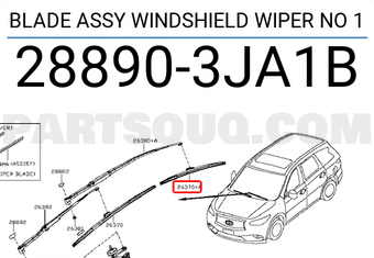 Nissan 288903JA1B BLADE ASSY WINDSHIELD WIPER NO 1