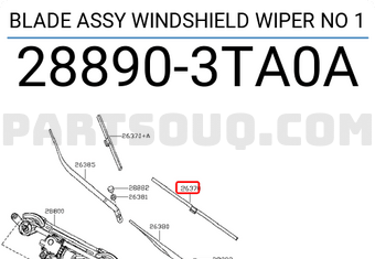 Nissan 288903TA0A BLADE ASSY WINDSHIELD WIPER NO 1