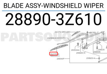 Nissan 288903Z610 BLADE ASSY-WINDSHIELD WIPER