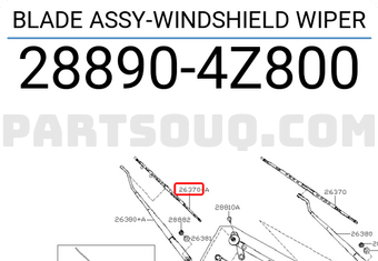 Nissan 288904Z800 BLADE ASSY-WINDSHIELD WIPER