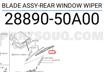 Nissan 2889050A00 BLADE ASSY-REAR WINDOW WIPER