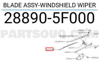 Nissan 288905F000 BLADE ASSY-WINDSHIELD WIPER