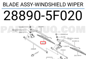 Nissan 288905F020 BLADE ASSY-WINDSHIELD WIPER