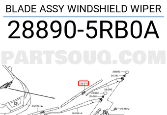 Nissan 288905RB0A BLADE ASSY WINDSHIELD WIPER