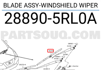 Nissan 288905RL0A BLADE ASSY-WINDSHIELD WIPER