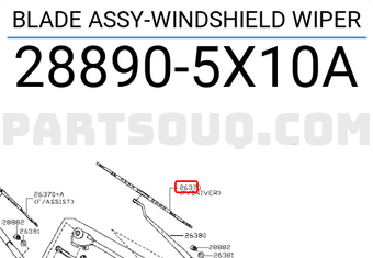 Nissan 288905X10A BLADE ASSY-WINDSHIELD WIPER