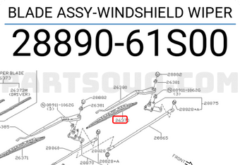 Nissan 2889061S00 BLADE ASSY-WINDSHIELD WIPER