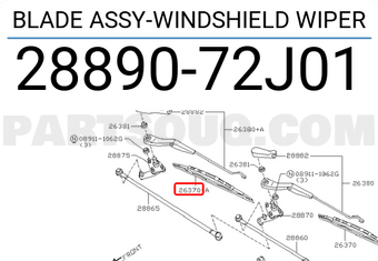 Nissan 2889072J01 BLADE ASSY-WINDSHIELD WIPER