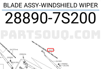 Nissan 288907S200 BLADE ASSY-WINDSHIELD WIPER