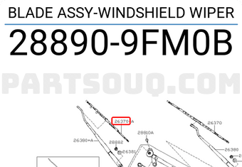 Nissan 288909FM0B BLADE ASSY-WINDSHIELD WIPER