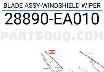 Nissan 28890EA010 BLADE ASSY-WINDSHIELD WIPER