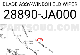 Nissan 28890JA000 BLADE ASSY-WINDSHIELD WIPER