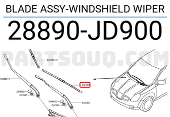 Nissan 28890JD900 BLADE ASSY-WINDSHIELD WIPER