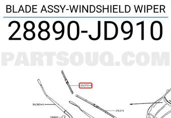 Nissan 28890JD910 BLADE ASSY-WINDSHIELD WIPER
