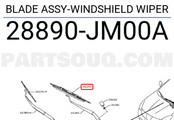 Nissan 28890JM00A BLADE ASSY-WINDSHIELD WIPER