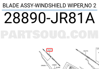 Nissan 28890JR81A BLADE ASSY-WINDSHIELD WIPER,NO 2