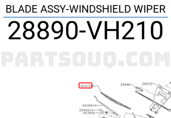 Nissan 28890VH210 BLADE ASSY-WINDSHIELD WIPER