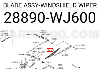 Nissan 28890WJ600 BLADE ASSY-WINDSHIELD WIPER