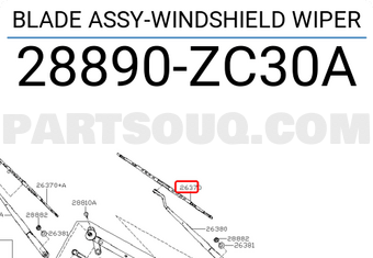 Nissan 28890ZC30A BLADE ASSY-WINDSHIELD WIPER