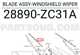 Nissan 28890ZC31A BLADE ASSY-WINDSHIELD WIPER