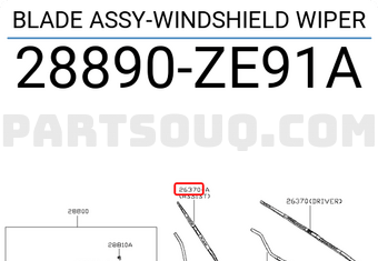 Nissan 28890ZE91A BLADE ASSY-WINDSHIELD WIPER
