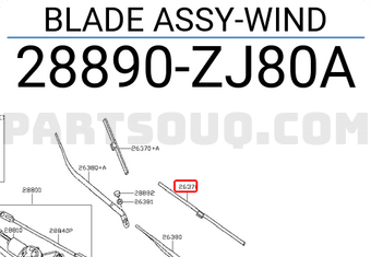 Nissan 28890ZJ80A BLADE ASSY-WIND