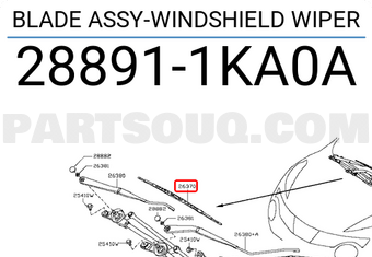 Nissan 288911KA0A BLADE ASSY-WINDSHIELD WIPER