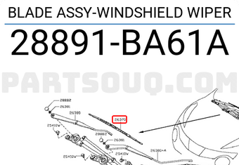 Nissan 28891BA61A BLADE ASSY-WINDSHIELD WIPER