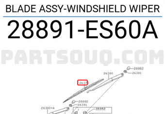 Nissan 28891ES60A BLADE ASSY-WINDSHIELD WIPER