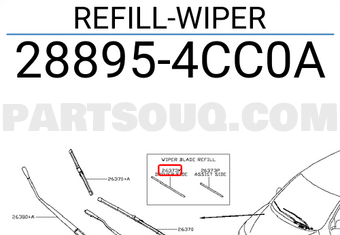 Nissan 288954CC0A REFILL-WIPER