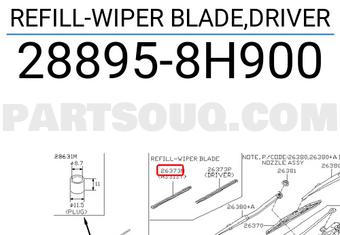 Nissan 288958H900 REFILL-WIPER BLADE,DRIVER
