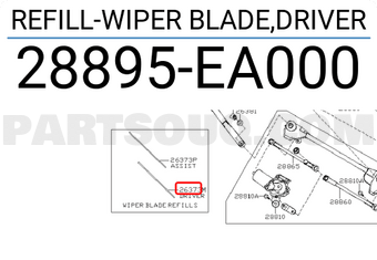 Nissan 28895EA000 REFILL-WIPER BLADE,DRIVER