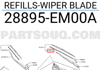 Nissan 28895EM00A REFILLS-WIPER BLADE