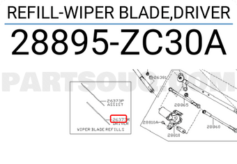 Nissan 28895ZC30A REFILL-WIPER BLADE,DRIVER