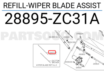 Nissan 28895ZC31A REFILL-WIPER BLADE ASSIST