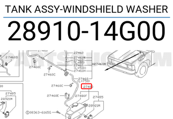 Nissan 2891014G00 TANK ASSY-WINDSHIELD WASHER