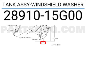 Nissan 2891015G00 TANK ASSY-WINDSHIELD WASHER